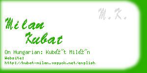 milan kubat business card